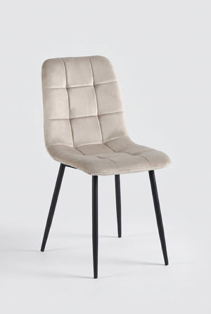 Ela eetkamerstoel - Beige fluweel