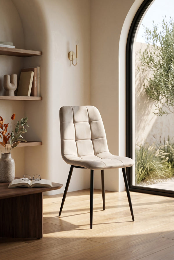Ela Esszimmerstuhl - Beige Samt