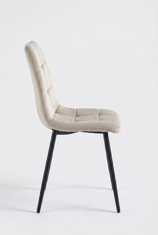 Ela Esszimmerstuhl - Beige Samt