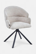 Elena Draaibare Eetkamerstoel - Beige Chenille - 180 Graden
