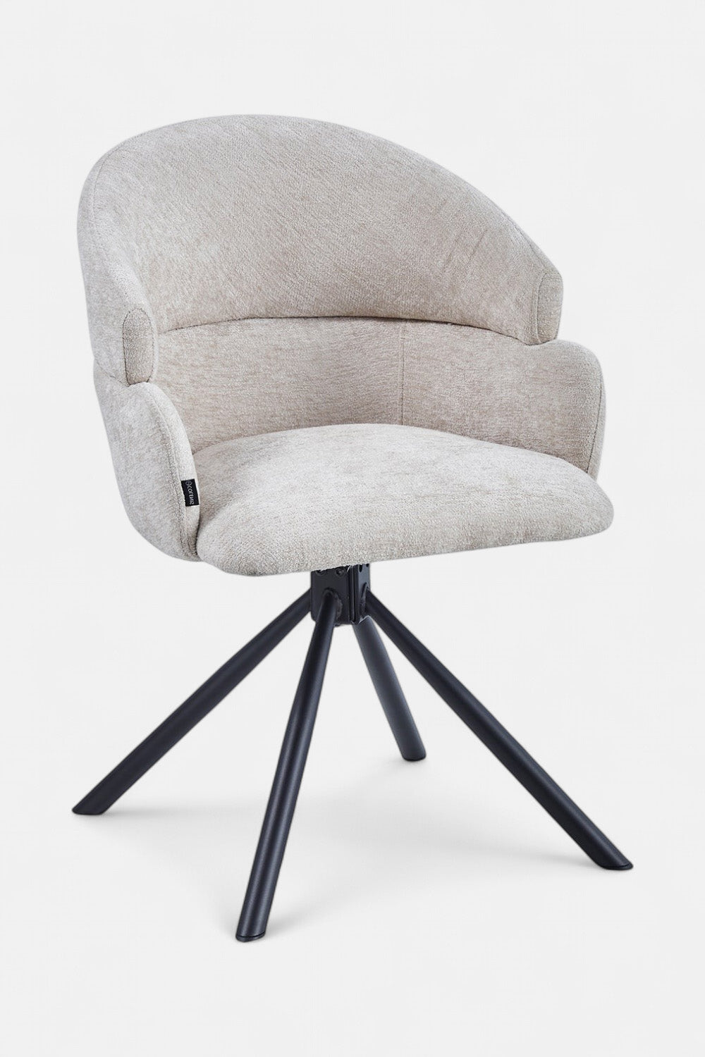 Elena Draaibare Eetkamerstoel - Beige Chenille - 180 Graden