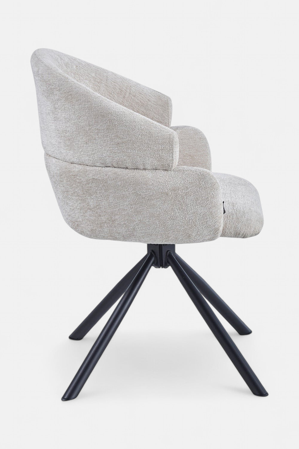 Elena Draaibare Eetkamerstoel - Beige Chenille - 180 Graden