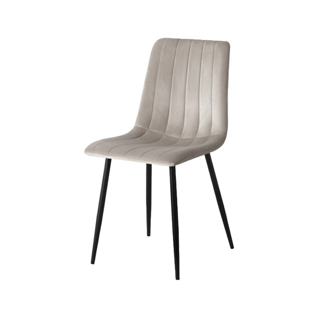 2 Stück Esszimmerstuhl - Eline - Beige - Samt