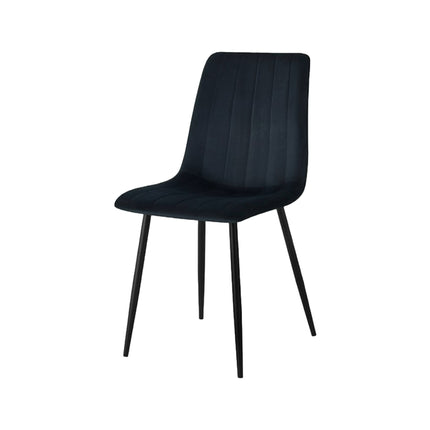 2 Stück Esszimmerstuhl - Eline - Schwarz - Samt