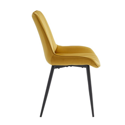 2 Stück Esszimmerstuhl - Verta - Gold - Samt