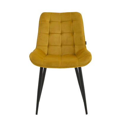 Esszimmerstuhl Quadro - Gold - Samt