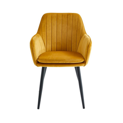 2 Stück Esszimmerstuhl - Lavinia - Gold - Samt