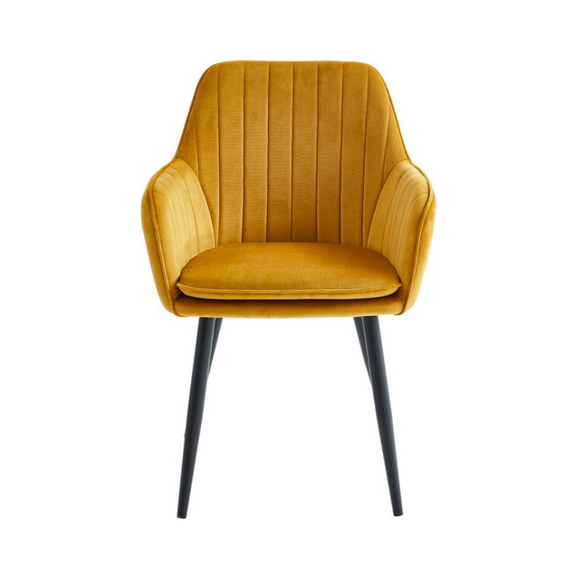 2 Stück Esszimmerstuhl - Lavinia - Gold - Samt