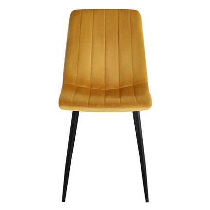 2 Stück Esszimmerstuhl - Eline - Gold - Samt