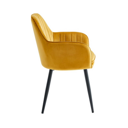 2 Stück Esszimmerstuhl - Lavinia - Gold - Samt