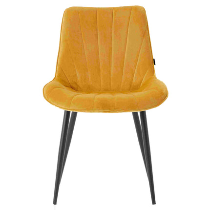 2 Stück Esszimmerstuhl - Lesedi - Gold - Samt