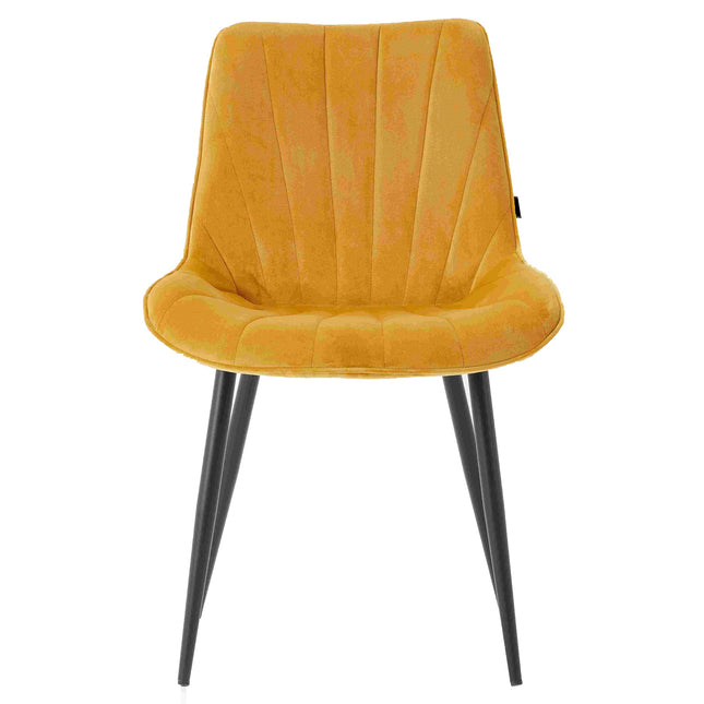 2 Stück Esszimmerstuhl - Lesedi - Gold - Samt