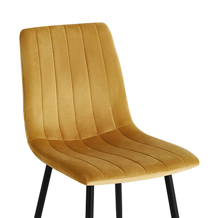 2 Stück Esszimmerstuhl - Eline - Gold - Samt