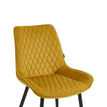 2 Stück Esszimmerstuhl - Adam - Gold - Samt