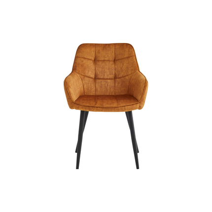 2 Stück Esszimmerstuhl - Orlando - Ockergelb - Adore Velvet (Samt)