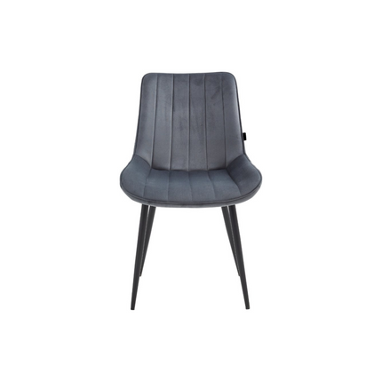 2 Stück Esszimmerstuhl - Verta - Grau - Samt