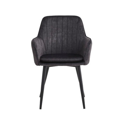 2 Stück Esszimmerstuhl - Lavinia - Grau - Adore Samt