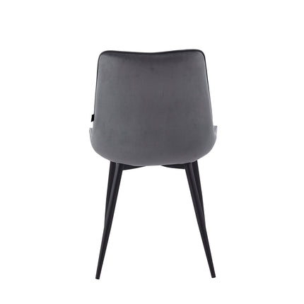 2 Stück Esszimmerstuhl - Lesedi - Grau - Samt