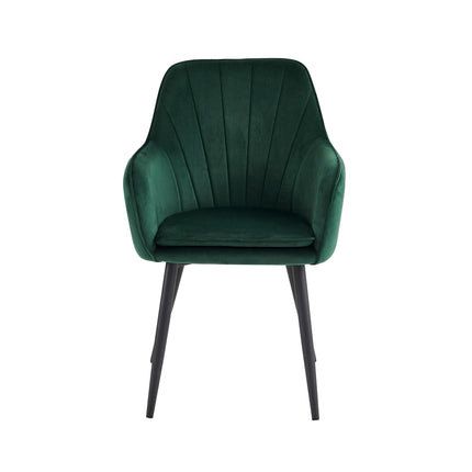 2 Stück Esszimmerstuhl - Melissa - Grün - Samt