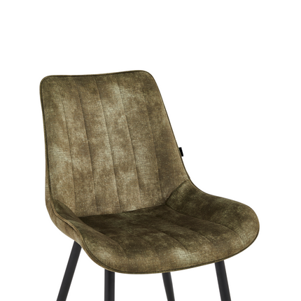 2 Stück Esszimmerstuhl - Verta - Grün - Adoré Samt