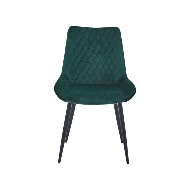 2 Samt Esszimmerstuhl - Adam - Grün - Samt