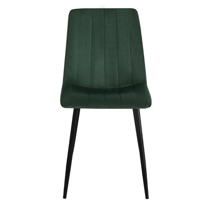 2 Stück Esszimmerstuhl - Eline - Grün - Samt