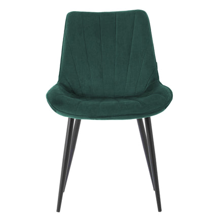 2 Stück Esszimmerstuhl - Lesedi - Grün - Samt