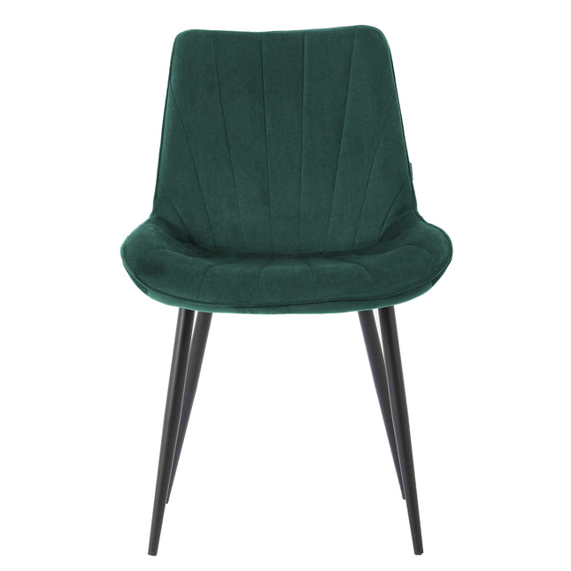 2 Stück Esszimmerstuhl - Lesedi - Grün - Samt