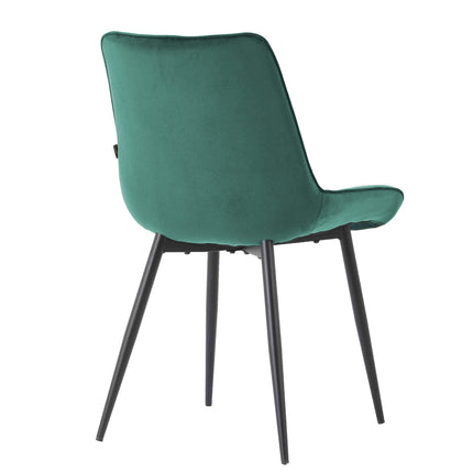 2 Stück Esszimmerstuhl - Lesedi - Grün - Samt
