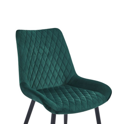 2 Samt Esszimmerstuhl - Adam - Grün - Samt