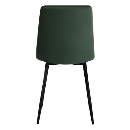 2 Stück Esszimmerstuhl - Eline - Grün - Samt