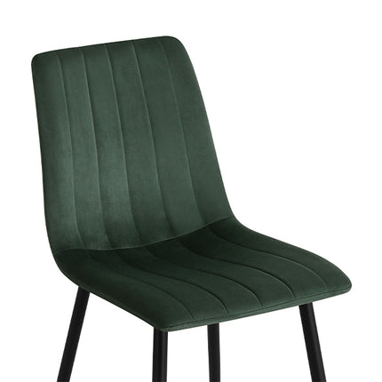 2 Stück Esszimmerstuhl - Eline - Grün - Samt
