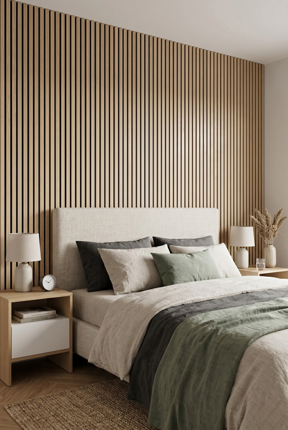 Licht eiken - MDF & vilt & 3-zijdig fineer - akoestische panelen - 60 x 270 x 2 cm