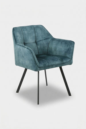 Hobbs eetkamerstoel - Blauw Adore fluweel