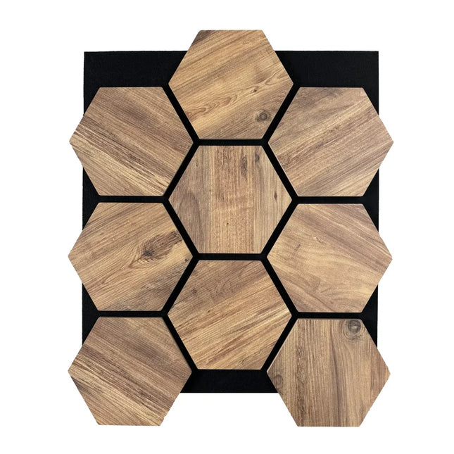 Eiche – Hexagon Filz-Akustikpaneele – Schalldämmung – Für Innenräume – 80x60x2cm