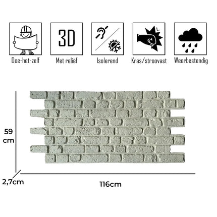 Garda – Backsteinstreifen 3D Wandpaneel
116x59x2.7cm