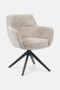 Kim Draaibare Eetkamerstoel - Beige Chenille - 360 Graden