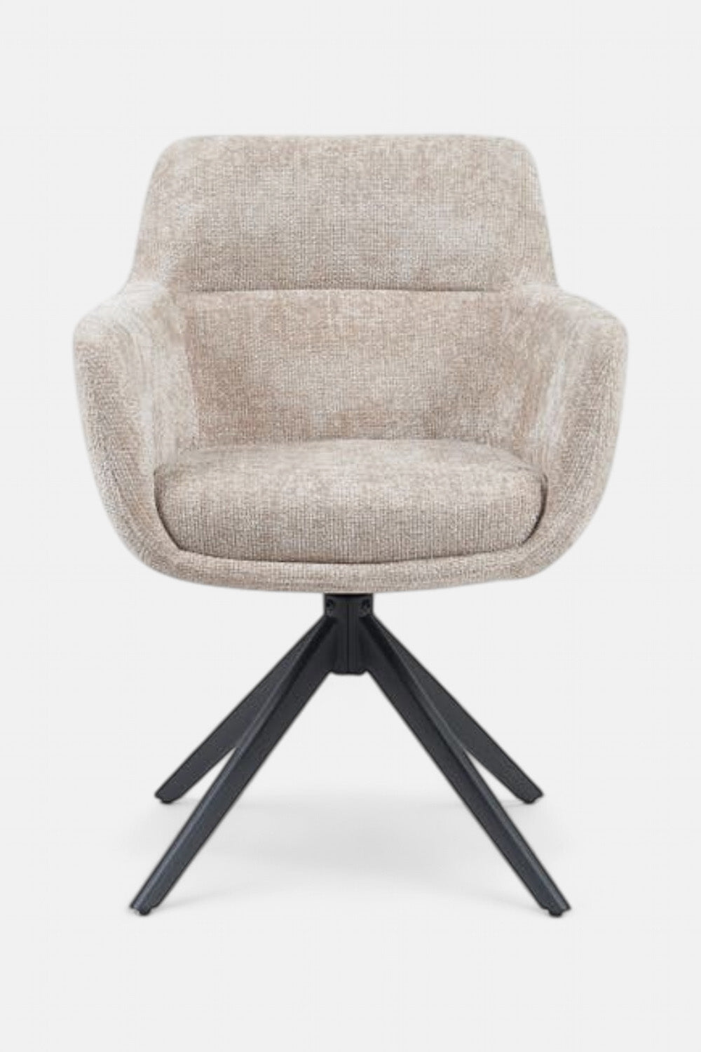 Kim Draaibare Eetkamerstoel - Beige Chenille - 360 Graden