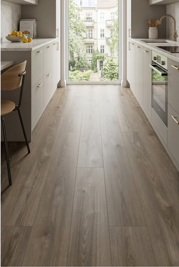 SPC Klick-Vinylboden - Hampton - Mittelbraune Holzoptik - 6mm