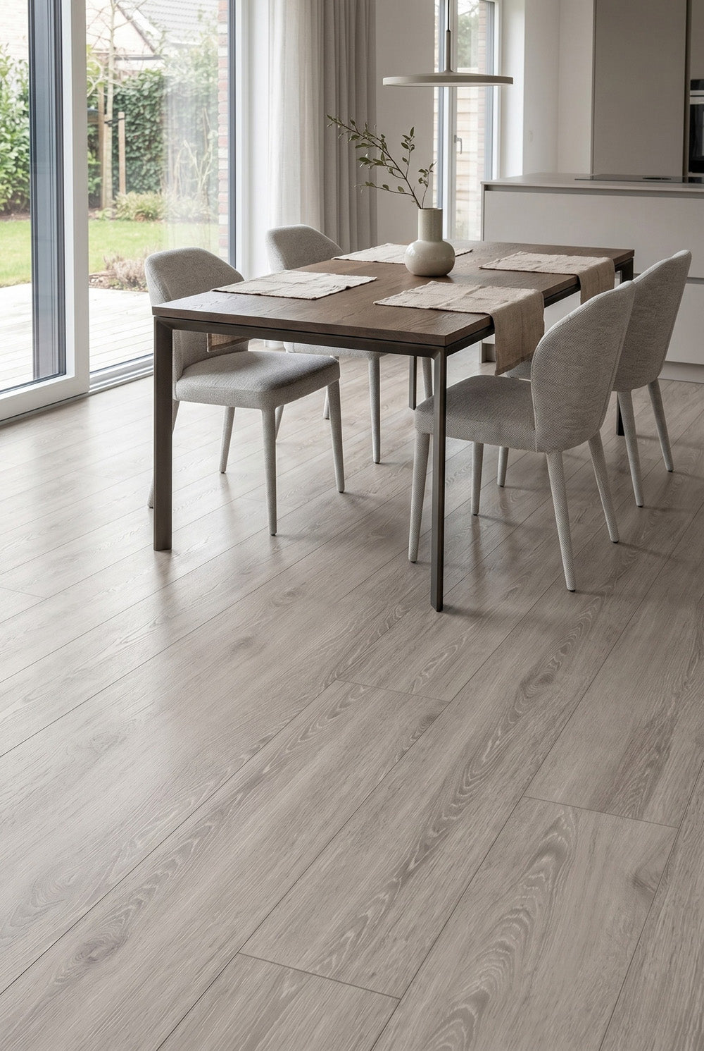 SPC klik-vinylvloer - Matter Horn - Middengrijs houtlook - 5 mm
