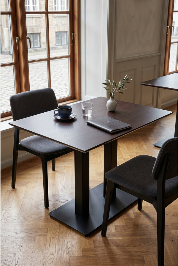 Kopenhagen Gastro-Tisch - Schwarzbraun Holzoptik - 69 x 120 cm