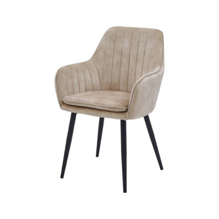 2 Stück Esszimmerstuhl - Lavinia - Beige - Adore Samt