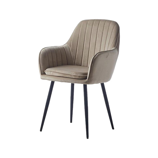 2 Stück Esszimmerstuhl - Lavinia - Beige - Samt