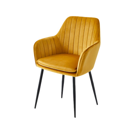 2 Stück Esszimmerstuhl - Lavinia - Gold - Samt