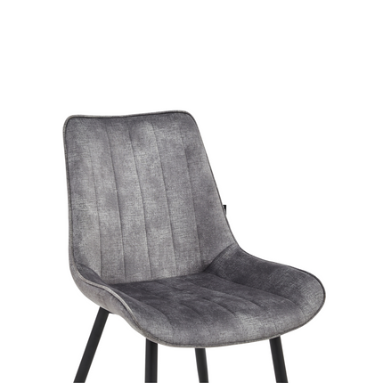 2 Stück Esszimmerstuhl - Verta - Licht Grau - Adoré Samt