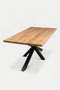 Massiefhouten eettafel eiken - natuur - incl. spideronderstel - 4 cm dikte