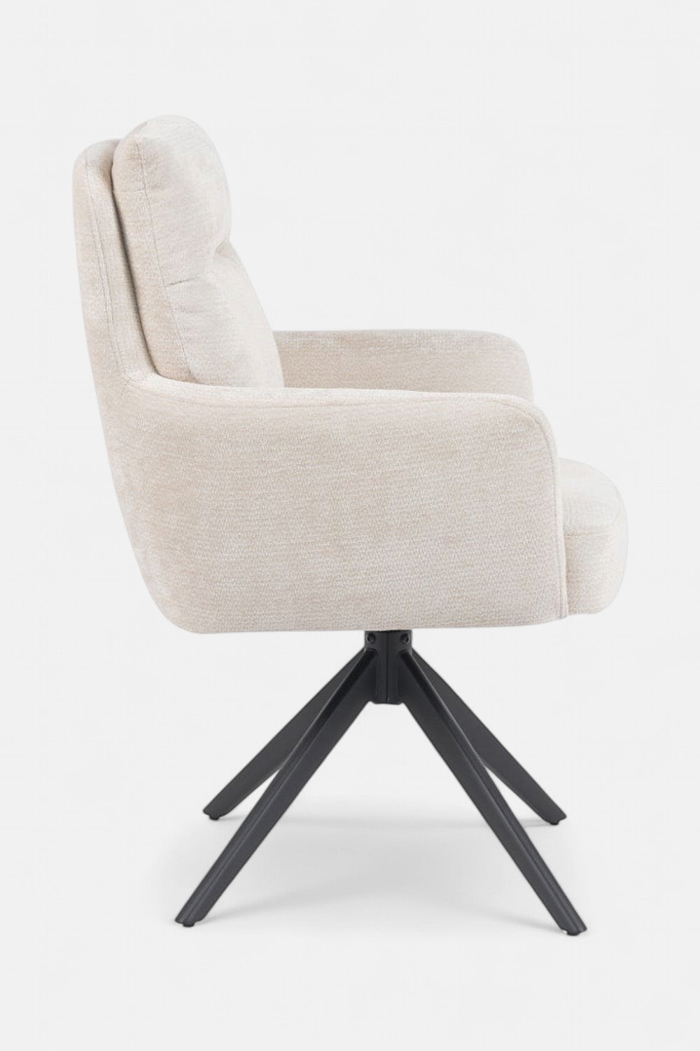 Max Draaibare Eetkamerstoel - Beige Chenille - 360 Graden