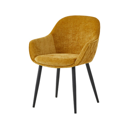2 Stück Esszimmerstuhl - Metropol - Ochre Gelb - Linen