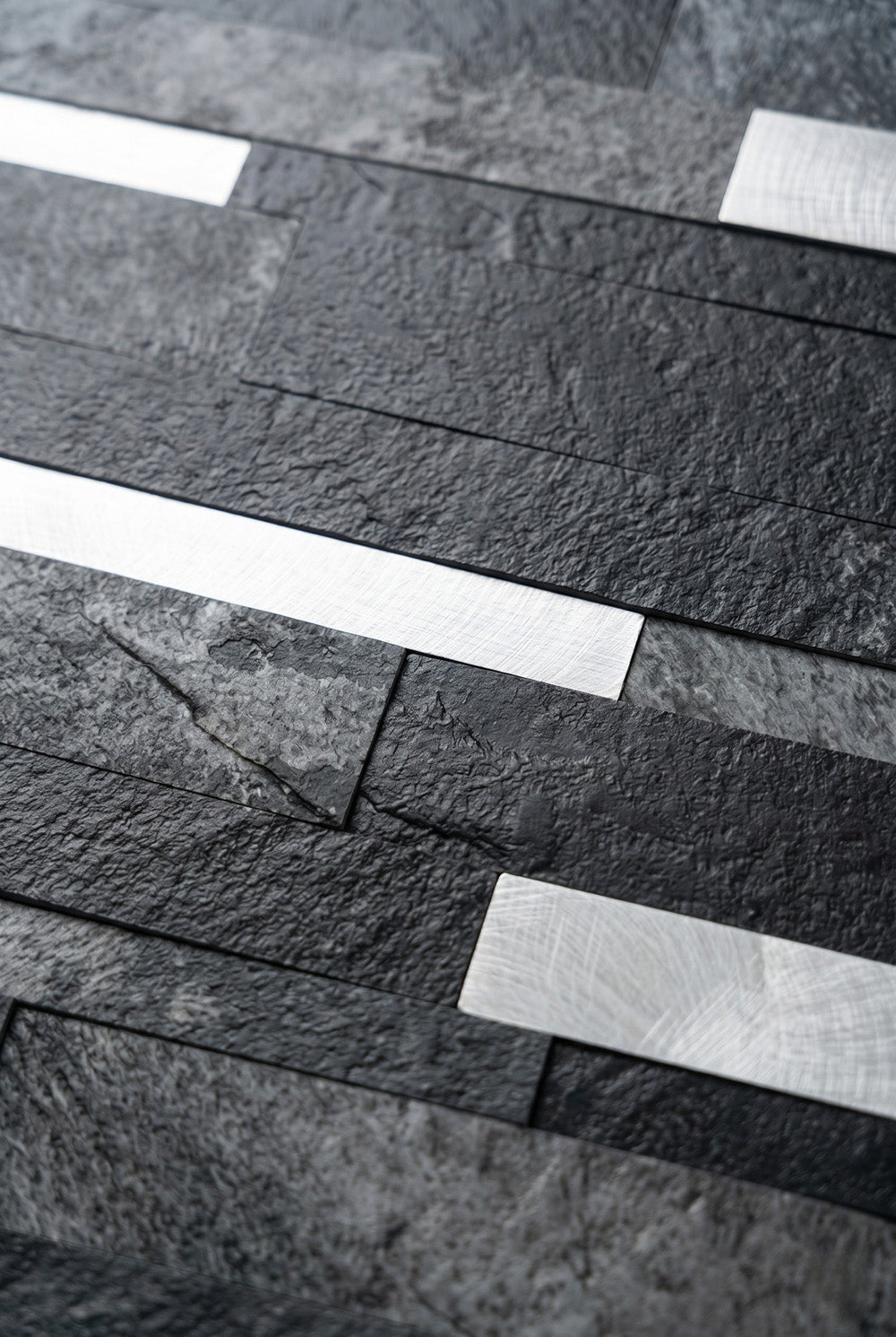 Mosaikfliese - Linear Anthrazit - Selbstklebend