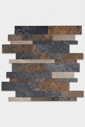 Mosaikfliese - Linear Rost - Selbstklebend